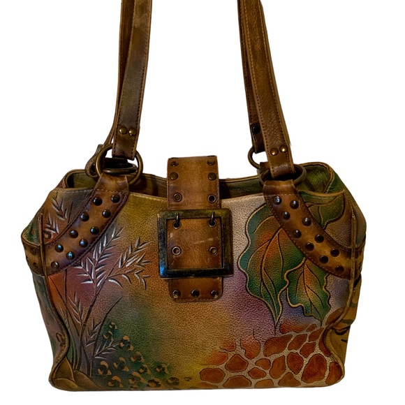 Anuschka Handbags - Anuschka Hand Painted Leather Shoulder Bag